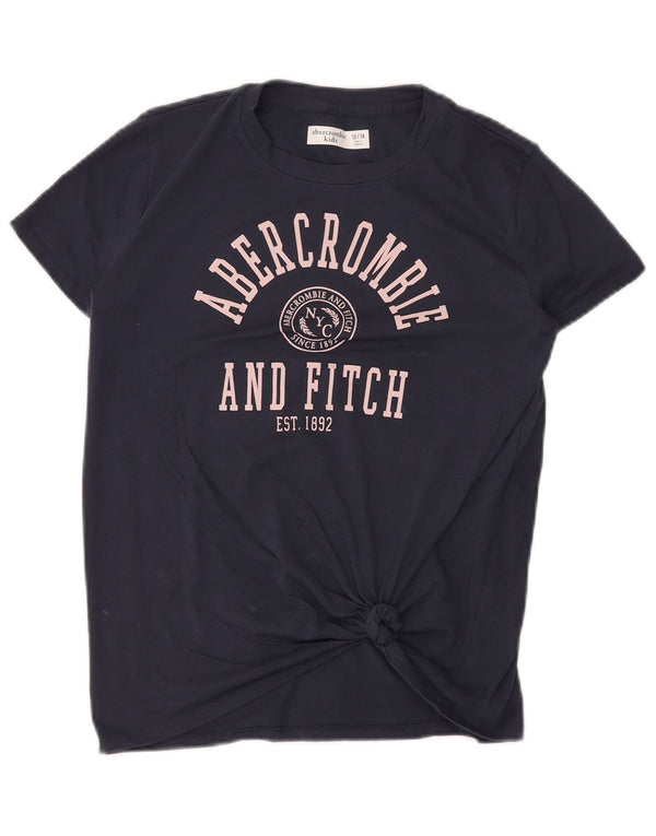 ABERCROMBIE & FITCH Tricou cu grafic pentru fete Top 13-14 ani Bumbac bleumarin