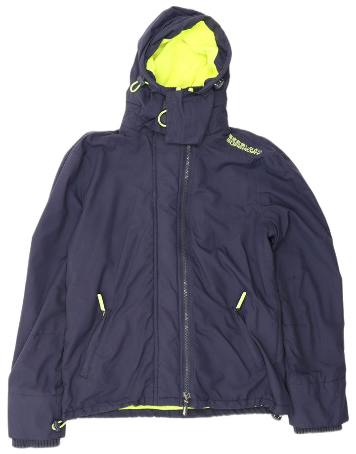 SUPERDRY Jachetă de ploaie cu glugă The Windcheater pentru bărbați, UK 42 XL, nailon bleumarin
