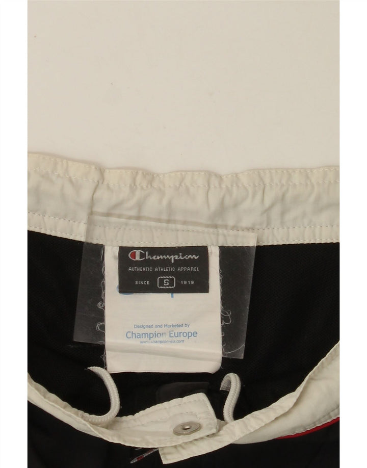 Pantaloni scurți de înot grafic pentru bărbați CHAMPION, poliamidă neagră, color-block