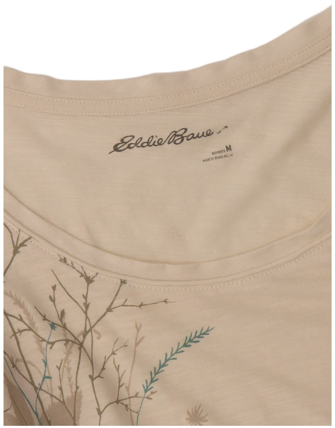 Top cu tunică pentru femei Eddie Bauer UK 12 Medium Off White Floral