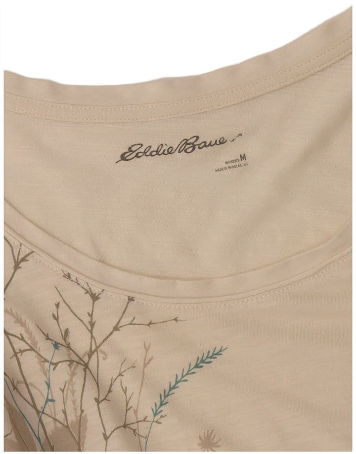 Top cu tunică pentru femei Eddie Bauer UK 12 Medium Off White Floral