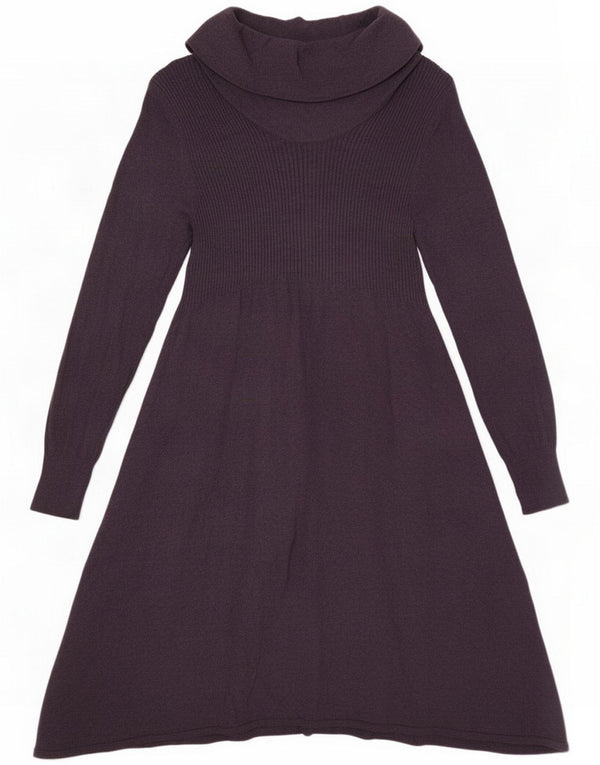 Marks & Spencer rochie pulover cu mânecă lungă pentru femei UK 16 mare violet din nailon