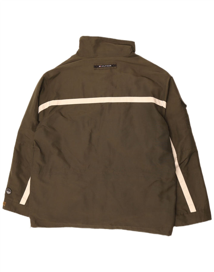 Jachetă utilitare Tommy Hilfiger pentru bărbați UK 40, mare, kaki, poliester color bloc