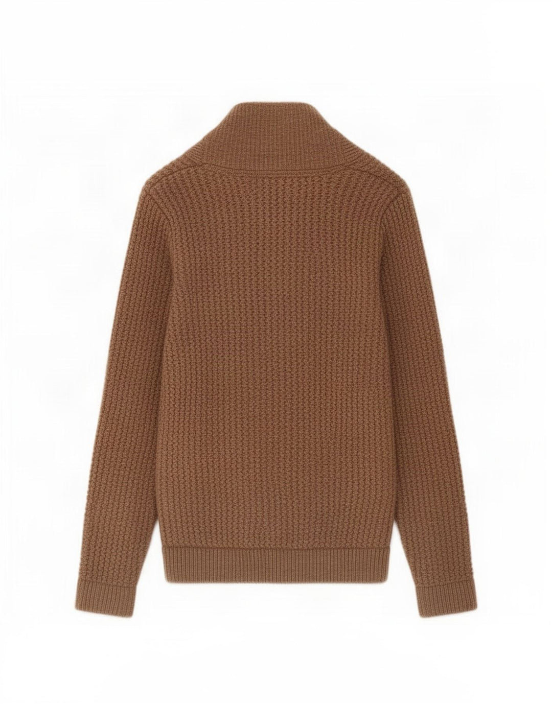 Pulover cardigan pentru bărbați William Hunt, lână de miel maro mică