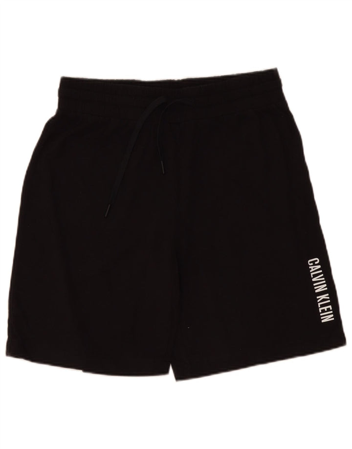 Pantaloni scurți de baie Calvin Klein pentru bărbați, bumbac negru mediu