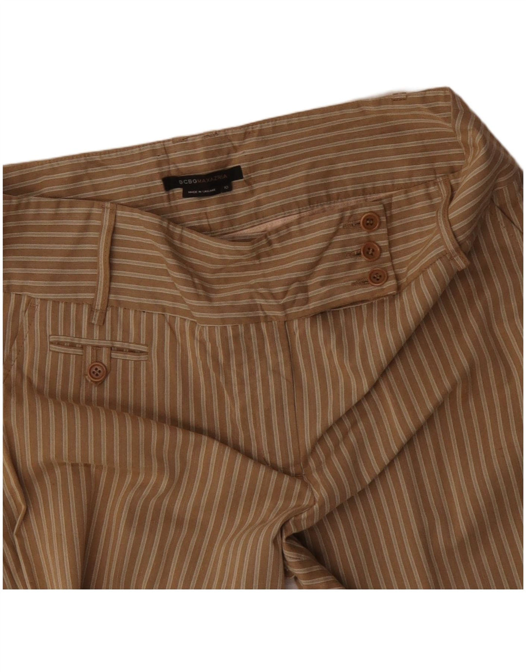 MAX MARA Pantaloni casual pentru femei cu picioare largi US 10 Large W34 L32 Maro cu dungi