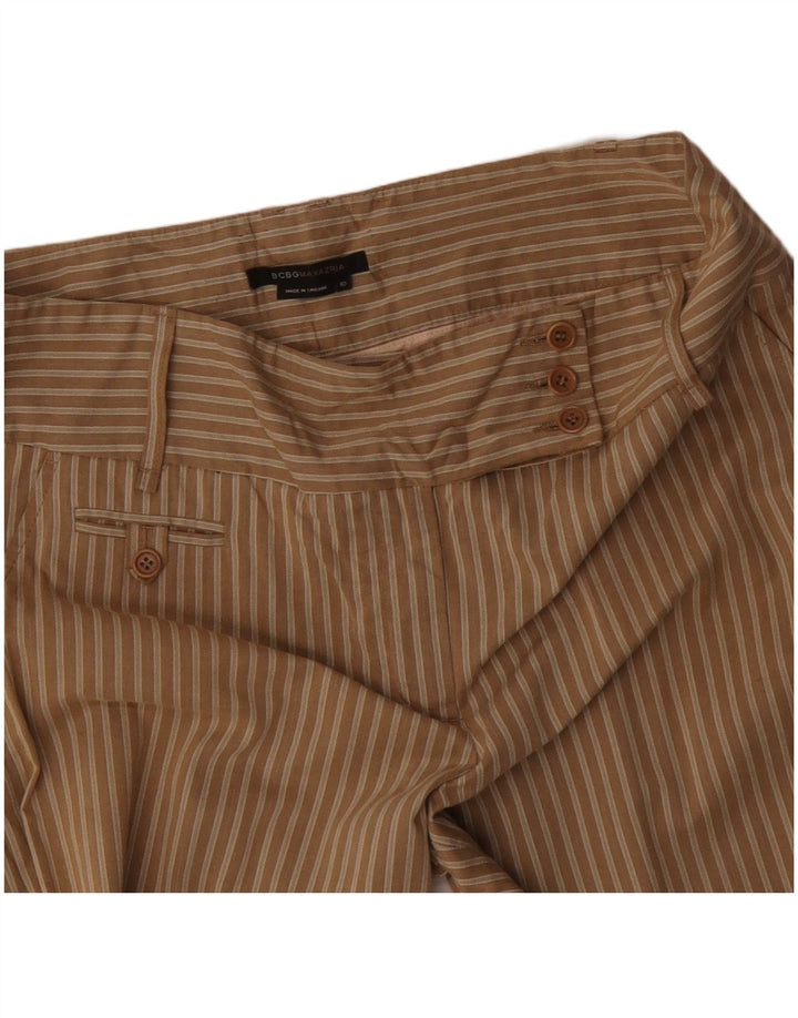 MAX MARA Pantaloni casual pentru femei cu picioare largi US 10 Large W34 L32 Maro cu dungi