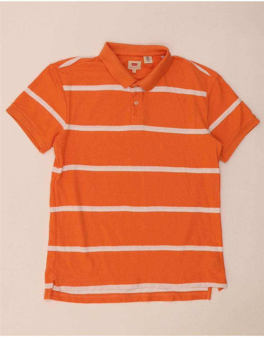 Cămașă polo pentru bărbați Levi's XL, bumbac cu dungi portocalii