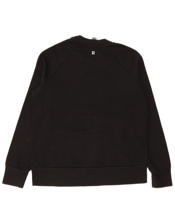 Sweaty Betty Pulover supradimensionat cu grafic pentru femei UK 10 Mic Negru