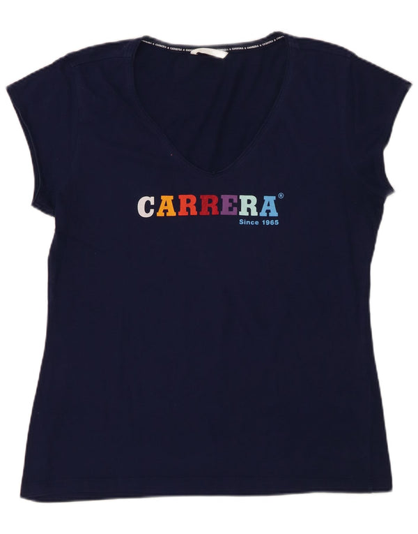 Tricou cu grafic pentru femei CARRERA Top UK 18 XL Bumbac bleumarin