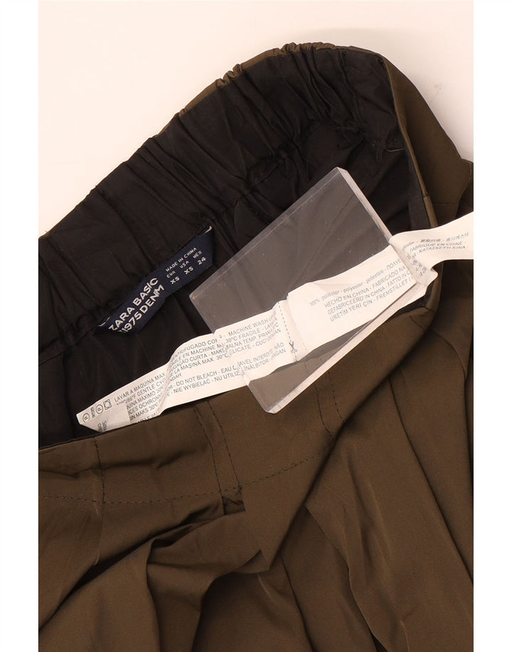 Fusta evazată pentru femei cu talie înaltă Zara XS W24 Poliester kaki