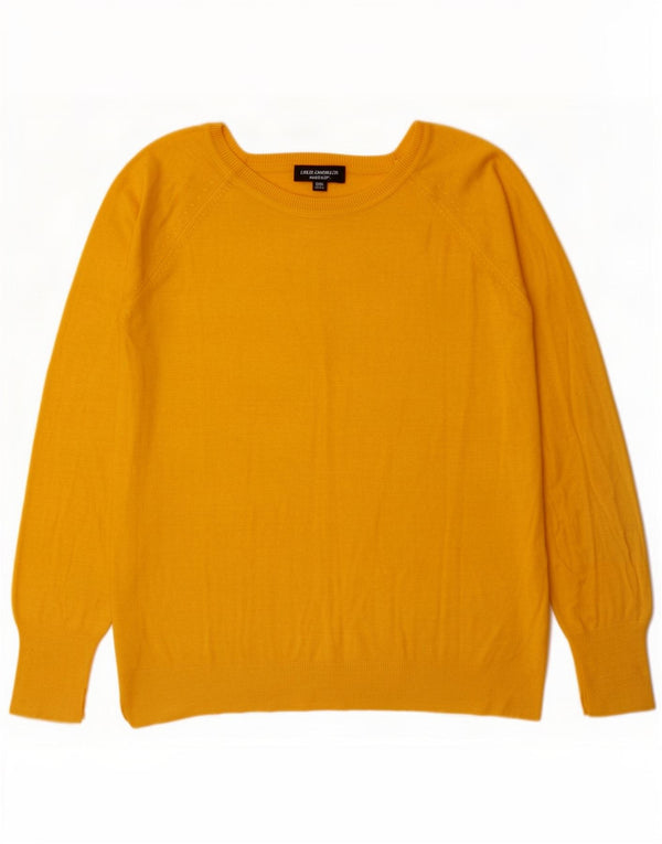 Zara Pulover cu gât de barcă pentru femei UK 16 Large Yellow Viscose