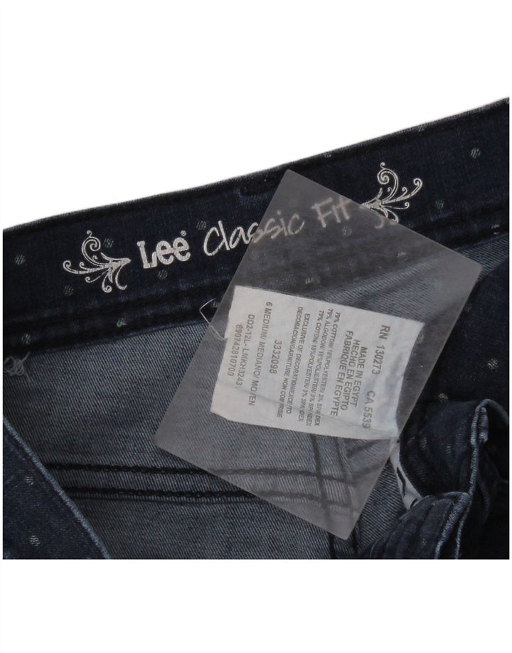 Blugi Capri pentru femei LEE, cu ajustare clasică, US 6 Medium W28 L19 Bleumarin cu pete