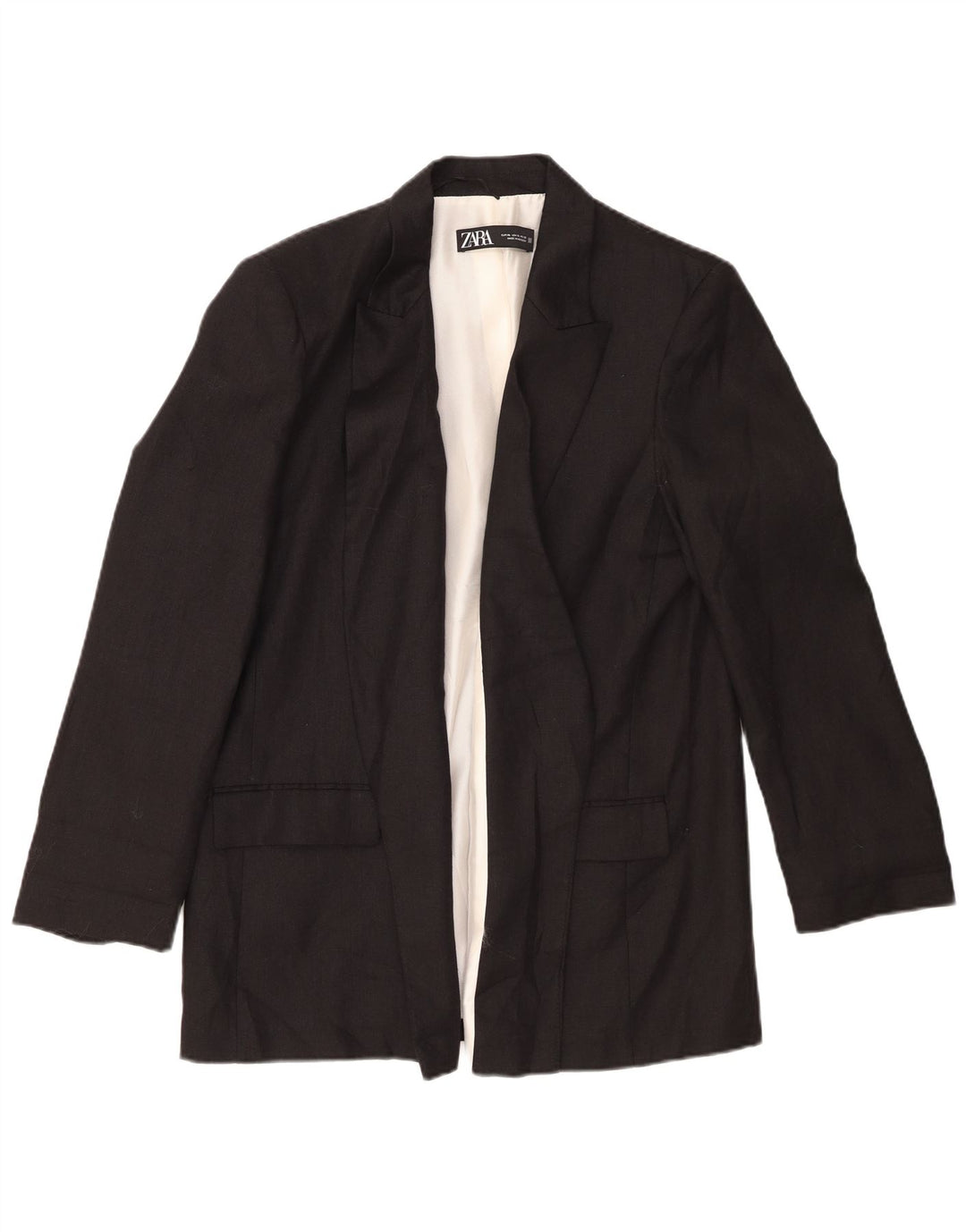 Jachetă Blazer deschisă pentru femei Zara UK 18 XL, in negru