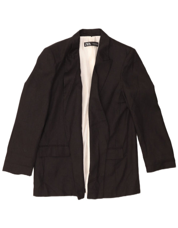 Jachetă Blazer deschisă pentru femei Zara UK 18 XL, in negru