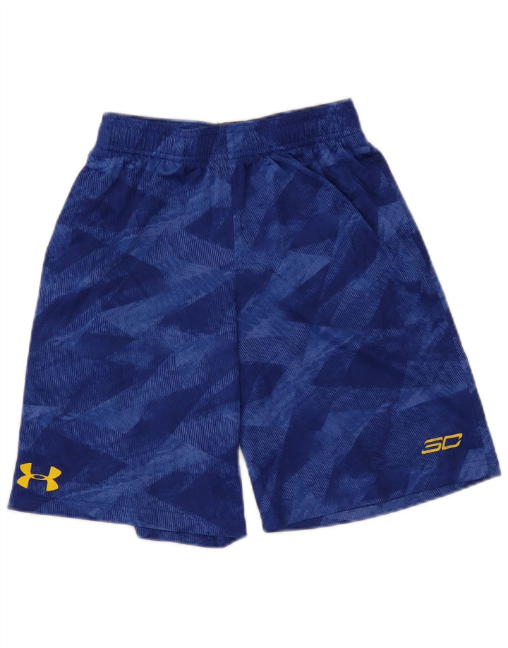 Pantaloni scurți sport Under Armour pentru băieți 9-10 ani, mediu albastru geometric
