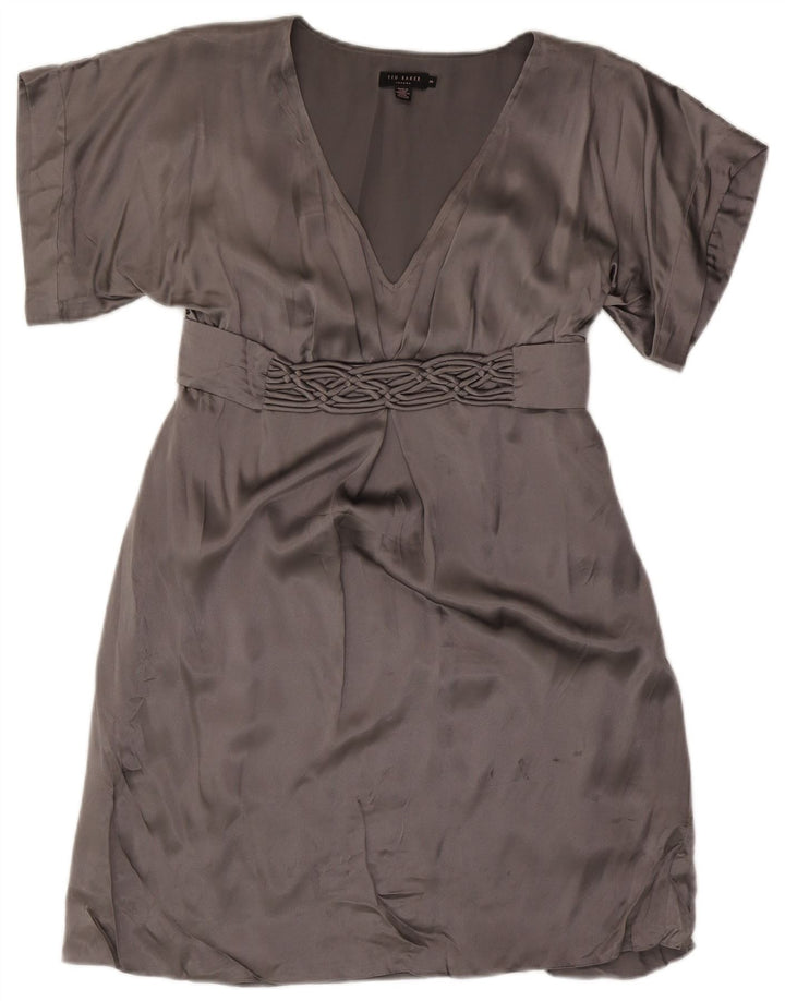 Rochie Ted Baker pentru femei Empire Mărimea 3 Mătase Gri Mediu