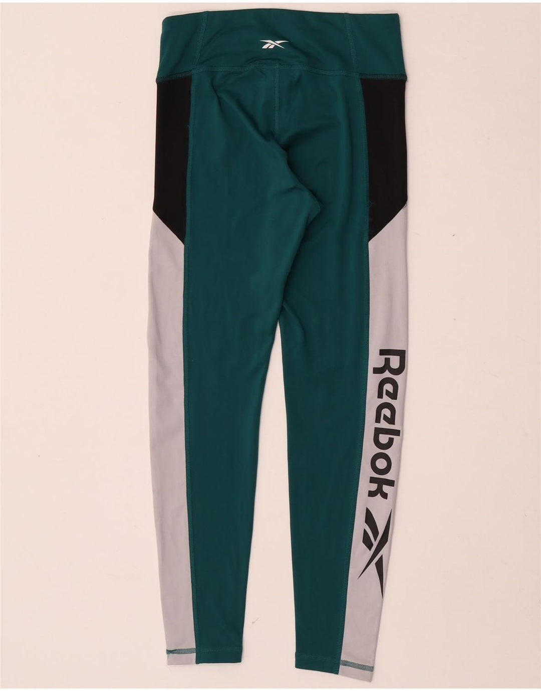 Leggings grafic Reebok pentru femei Marea Britanie 8/10 Poliester color bloc verde mic