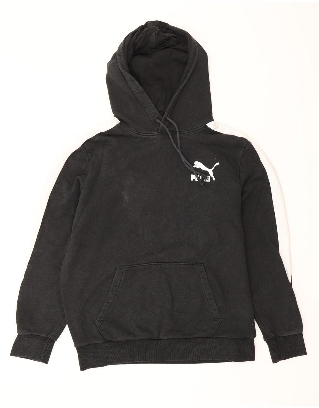 Pulover PUMA pentru bărbați, bumbac color block, mediu negru