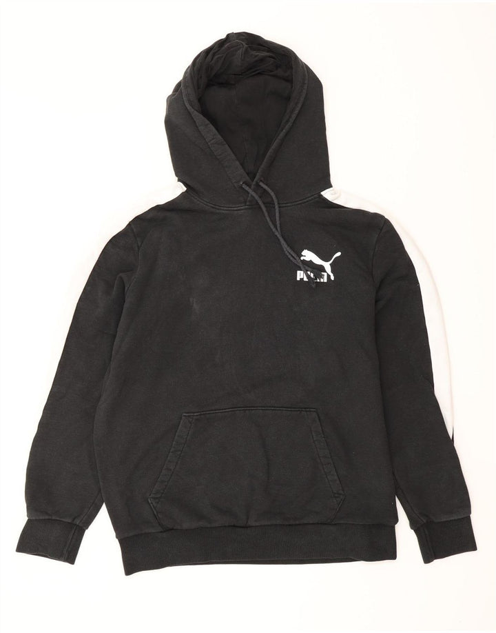 Pulover PUMA pentru bărbați, bumbac color block, mediu negru