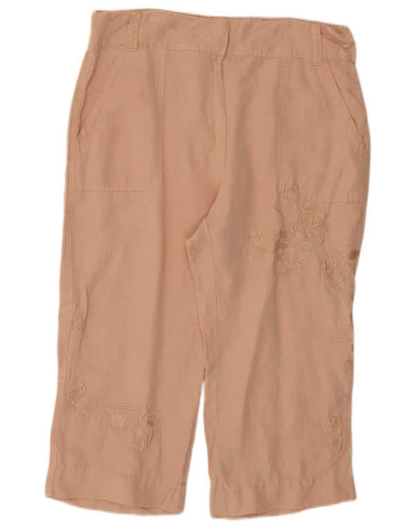 Pantaloni Capri pentru femei Marks & Spencer UK 14 Large W34 L20 Pink Floral