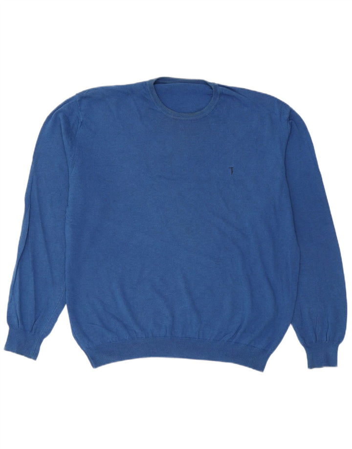 Pulover Trussardi pentru bărbați cu gât crew, XL, albastru