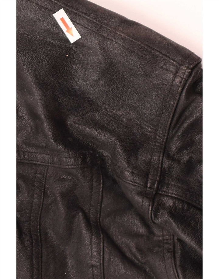Jachetă de piele pentru bărbați Milan UK 40 Large Black