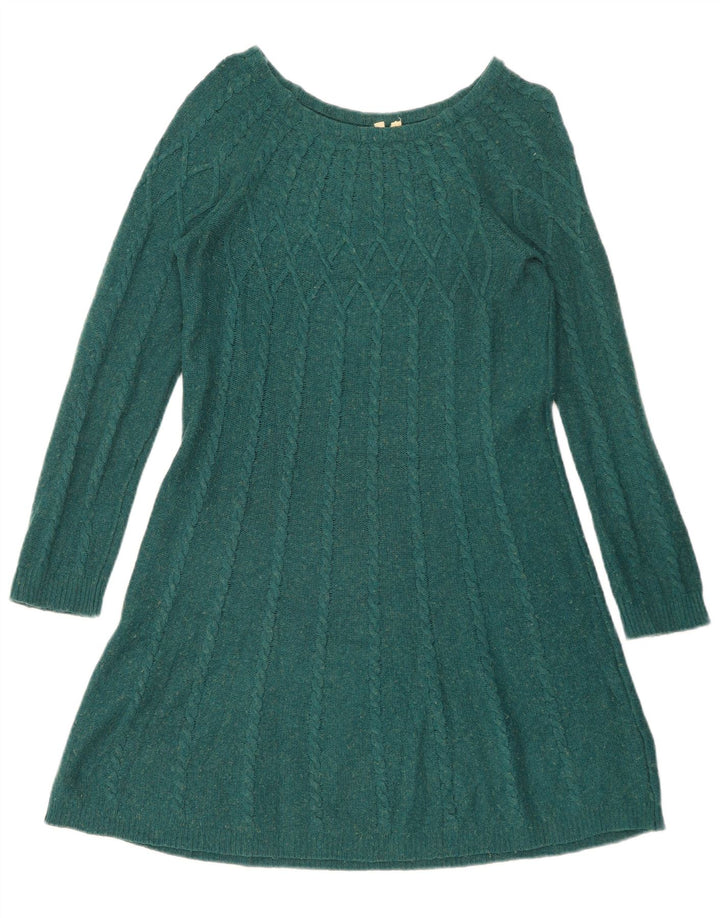 White Stuff Rochie Jumper pentru femei UK 14 Bumbac verde mediu