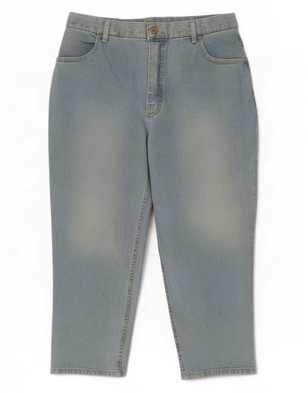 Marks & Spencer Blugi Capri cu talie înaltă pentru femei UK 18 XL W32 L22 Bumbac albastru