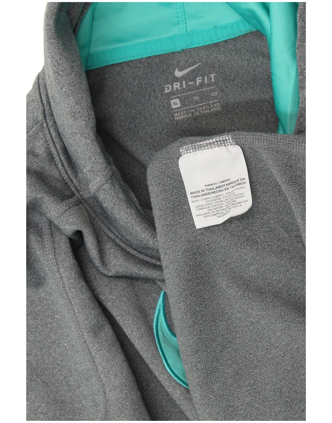 Pulover NIKE pentru damă cu hanoră grafică UK 18 XL poliester gri