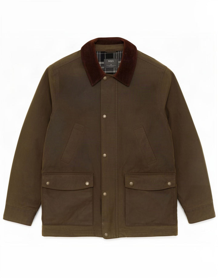 Jachetă pentru bărbați Marks & Spencer din bumbac cerat UK 38 Medium Khaki