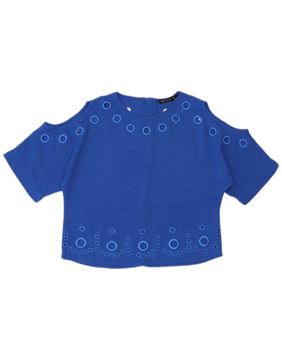 KAREN MILLEN Top bluză supradimensionată pentru femei UK 10 Poliester albastru mic