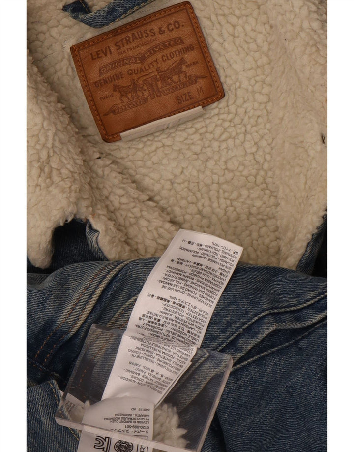 Jachetă de blugi Sherpa pentru bărbați Levi's UK 38, bumbac albastru mediu