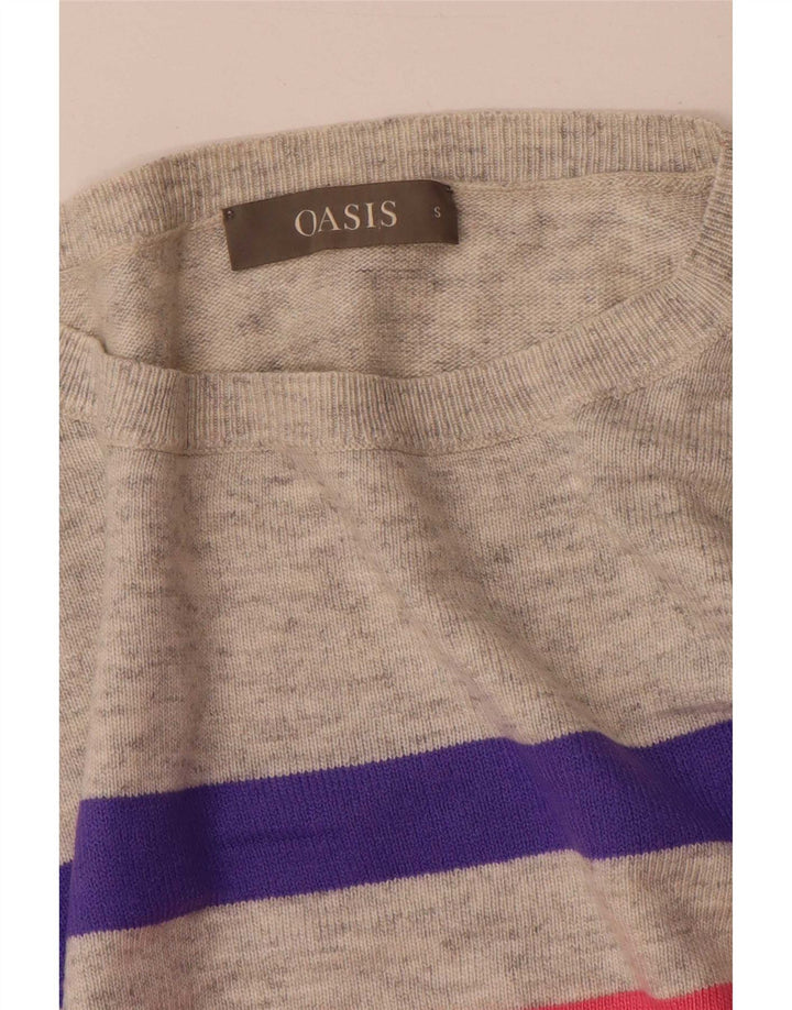 Pulover Oasis pentru femei cu gât de barcă, cu dungi mici, multicolore