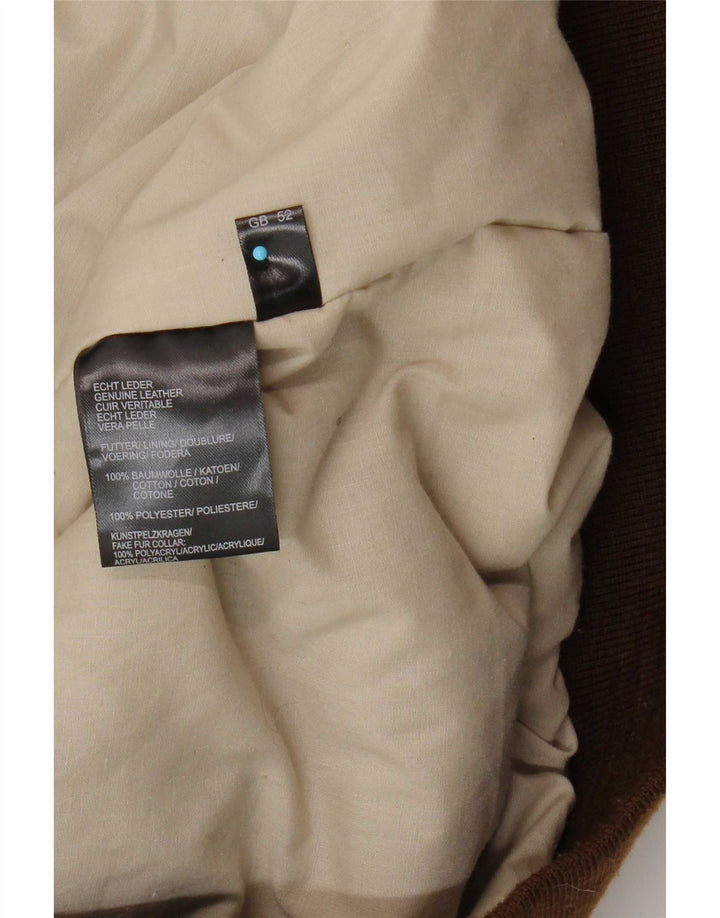 Jachetă din piele pentru bărbați Maddox UK 52 6XL din piele maro