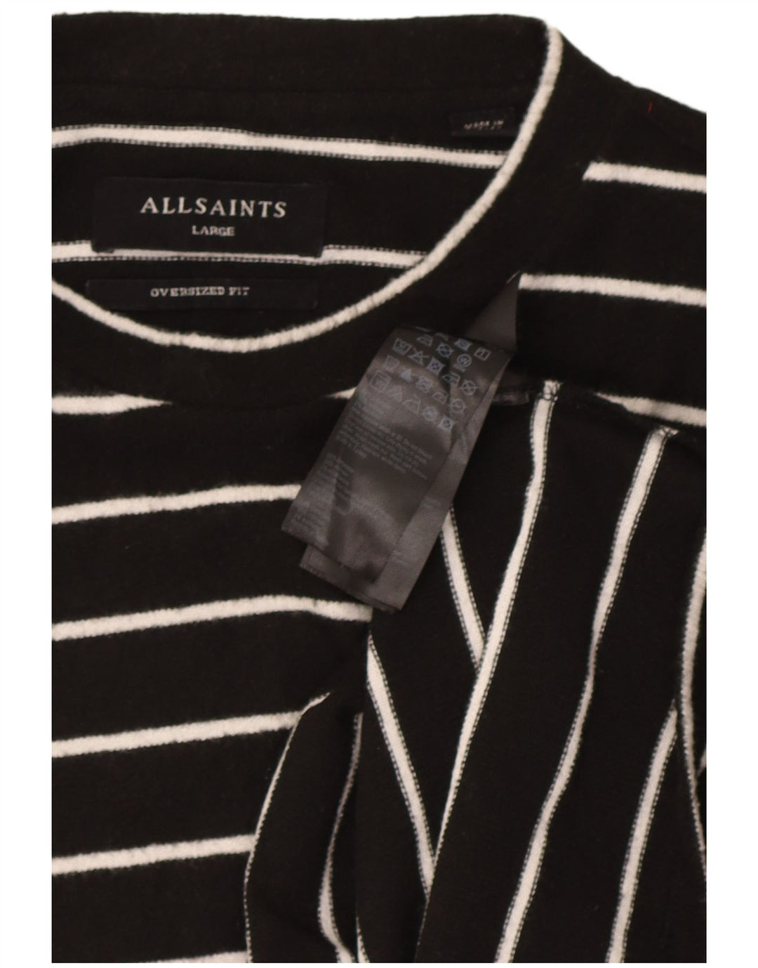 All Saints Womens Oversized UK 16 Large Black Striped Poliester