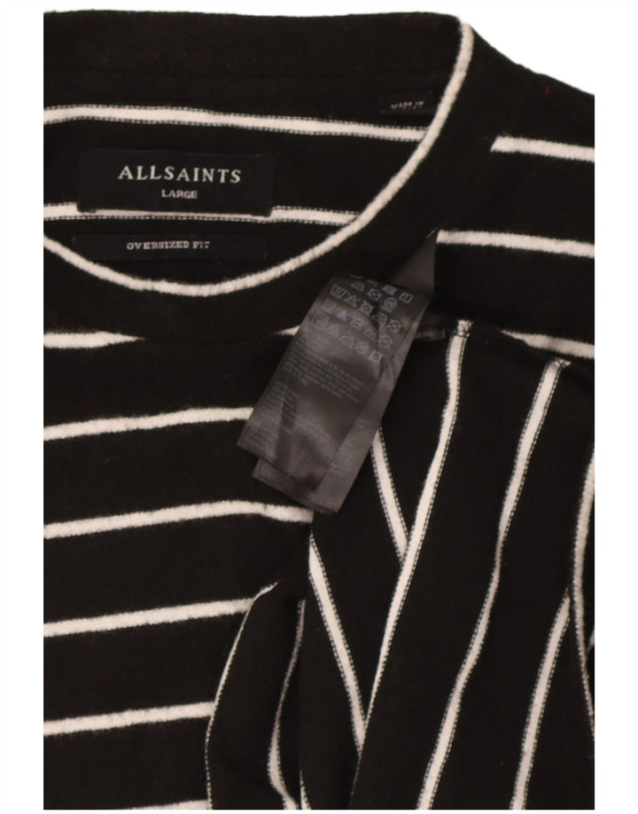 All Saints Womens Oversized UK 16 Large Black Striped Poliester