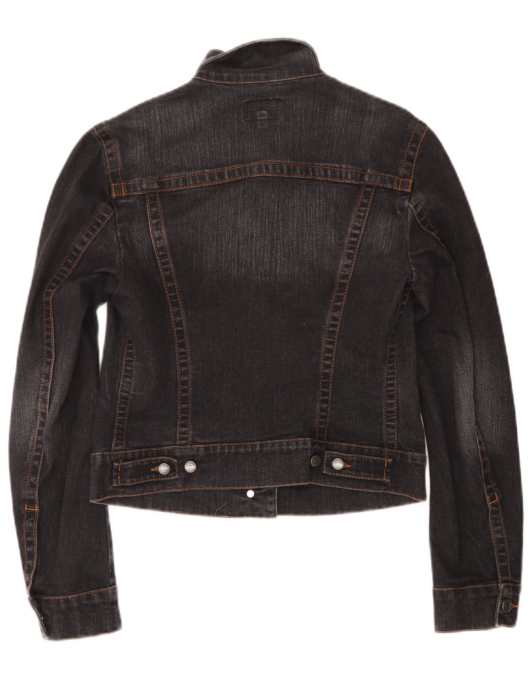 Jachetă Crop Denim Calvin Klein pentru femei UK 10, bumbac gri mic