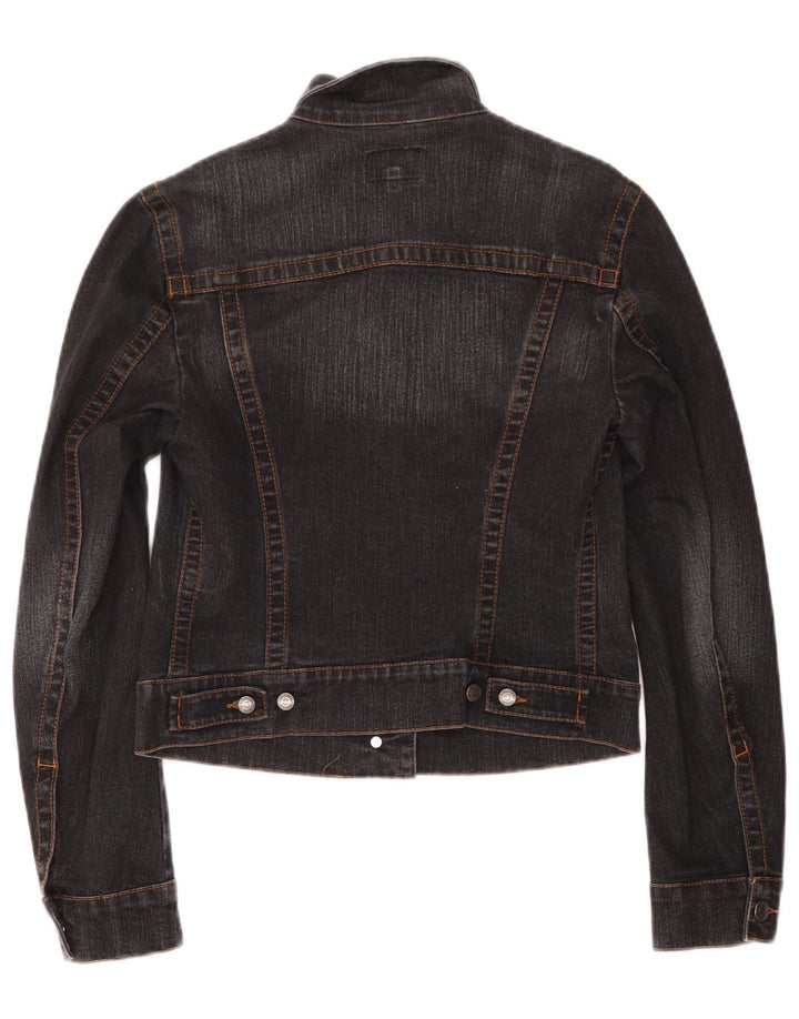 Jachetă Crop Denim Calvin Klein pentru femei UK 10, bumbac gri mic