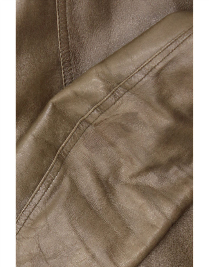 Geaca de piele vintage pentru femei IT 42 Medium Khaki Leather