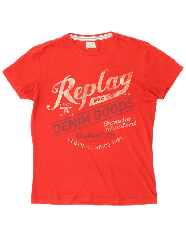 Tricou grafic pentru bărbați Replay Top Medium Red