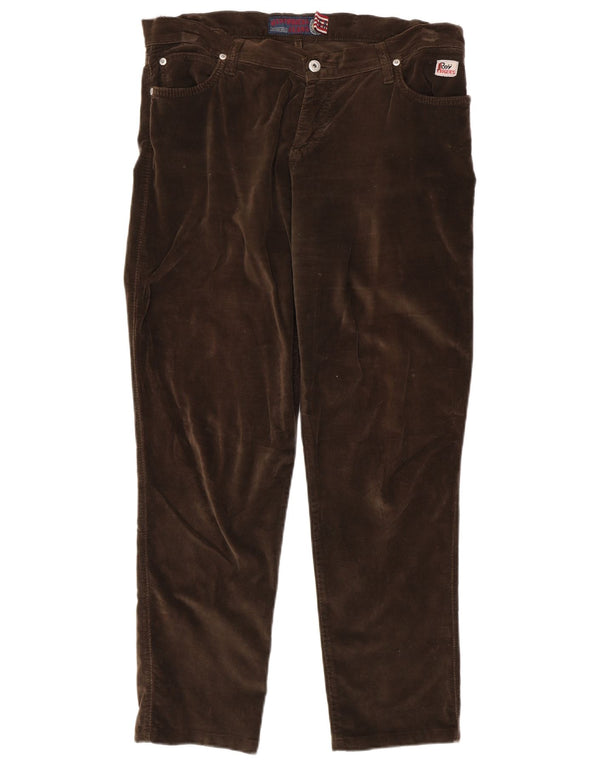 Roy Rogers Mens Straight Velvet Casual Trousers W32 L29 Brown