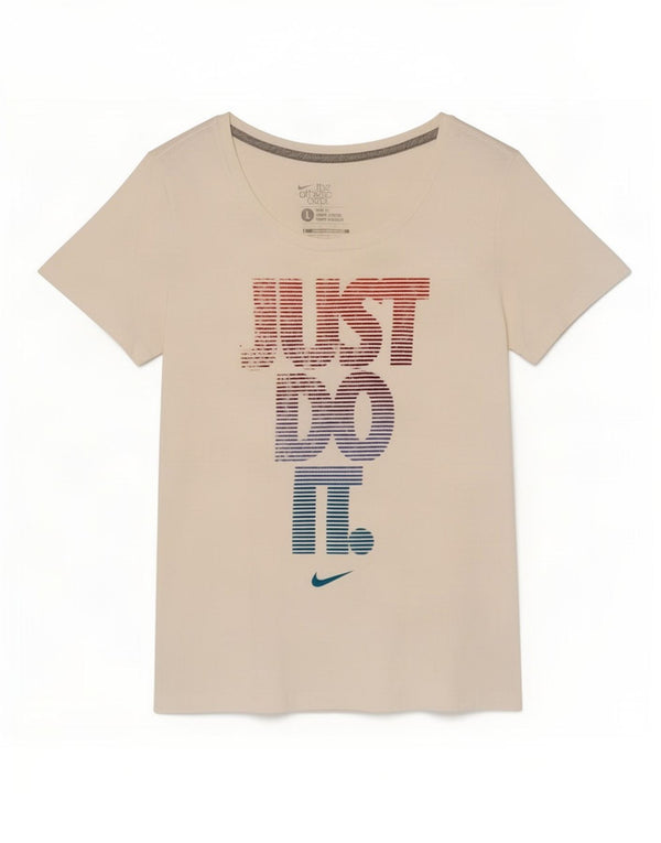 Tricou grafic Nike Slim Fit Top UK 14 Bumbac alb mare