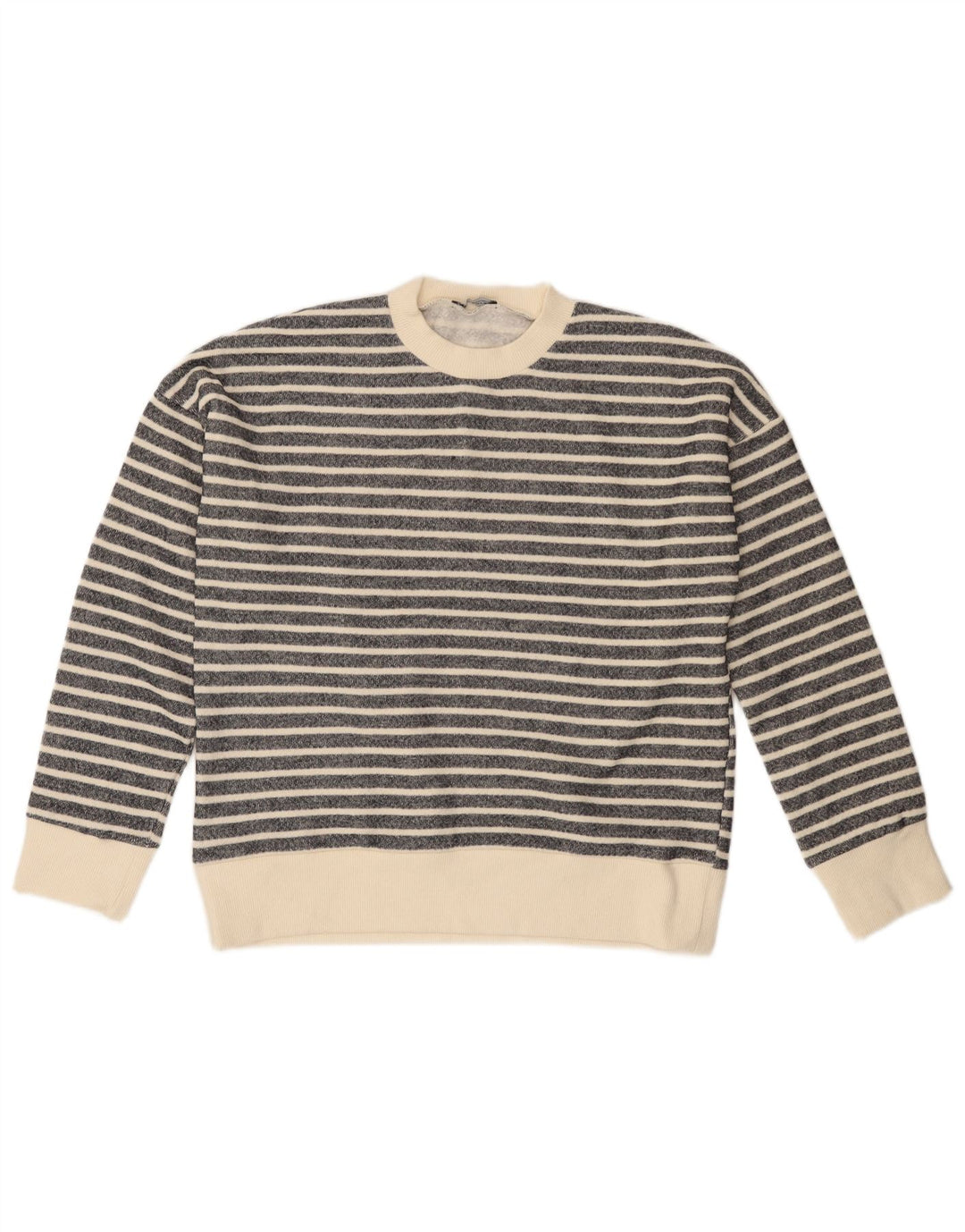 Pulover pentru damă ZARA cu gât roșu din poliester cu dungi negre medii UK 14