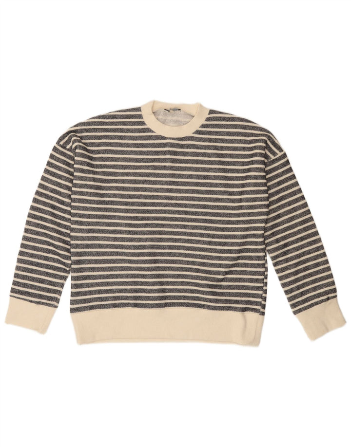 Pulover pentru damă ZARA cu gât roșu din poliester cu dungi negre medii UK 14