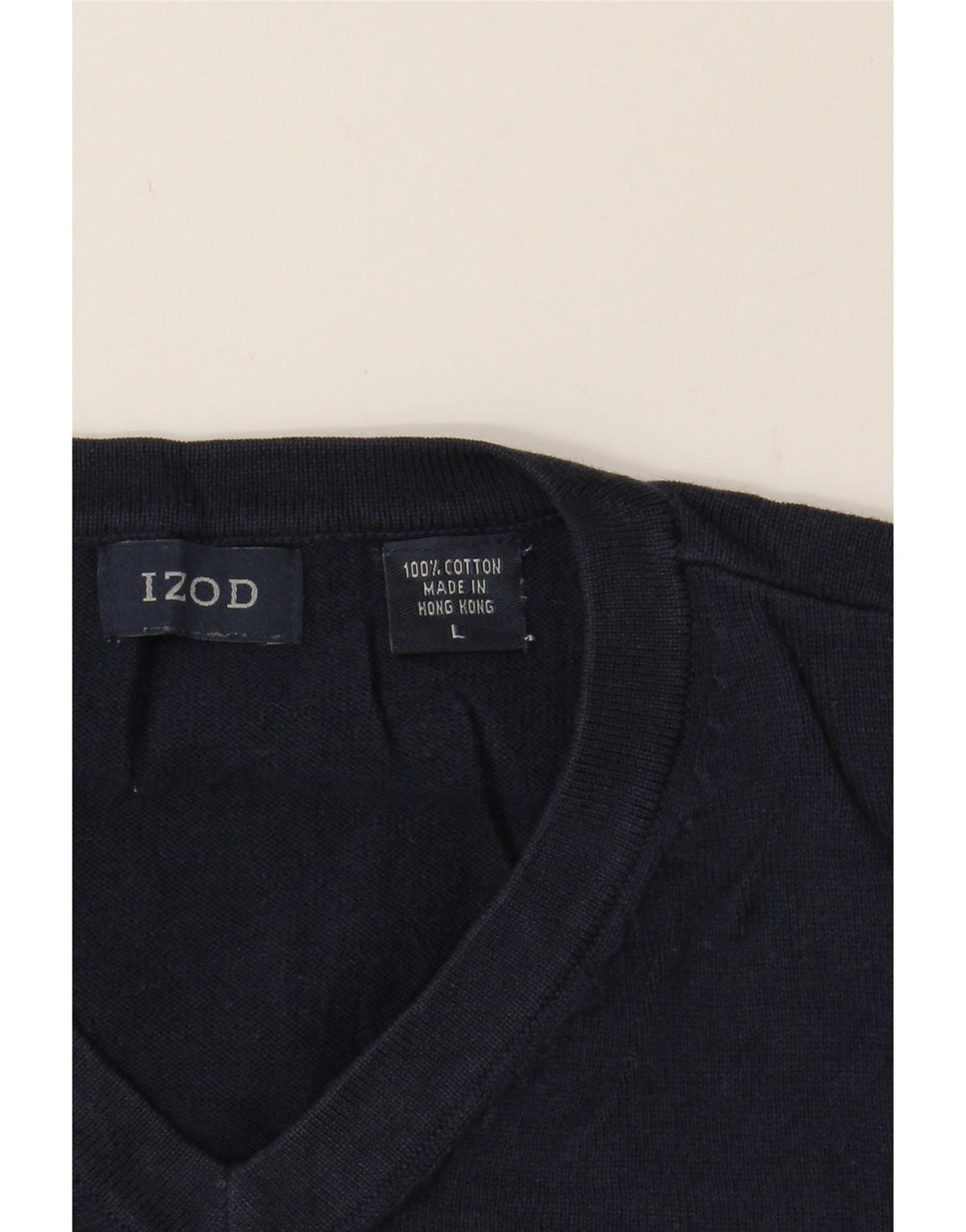 IZOD Mens Vest Tank Top Large Navy Blue Cotton Vintage Izod and Second-Hand Izod from Messina Hembry 