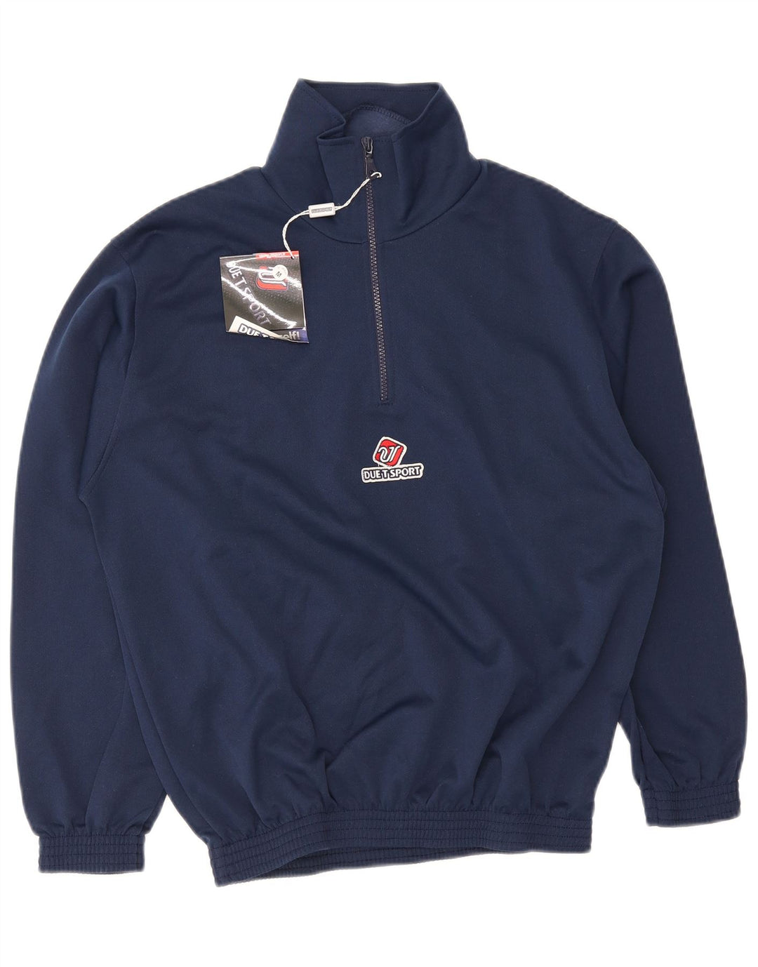 Hanorac vintage pentru bărbați, cu fermoar, cu gât, jumper mediu bleumarin