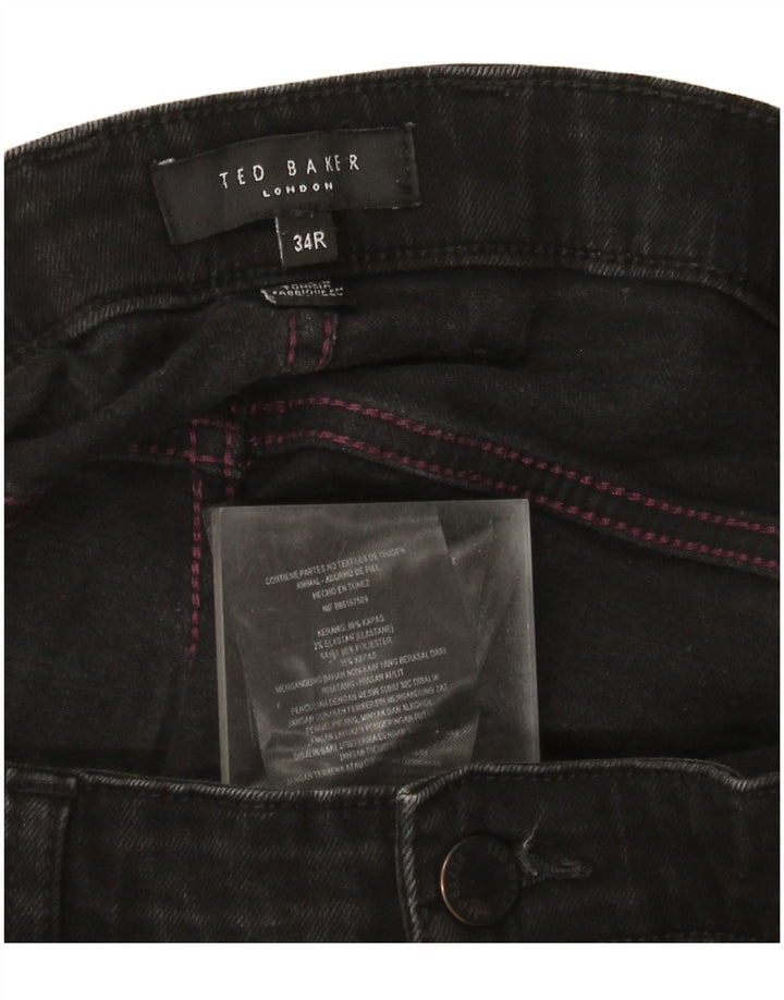 Blugi subțiri pentru bărbați Ted Baker W34 L30 poliester negru