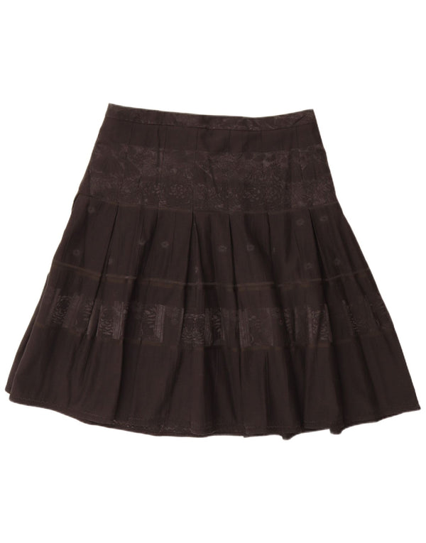 Fusta plisată pentru femei Esprit UK 16 Large W34 Poliester floral negru