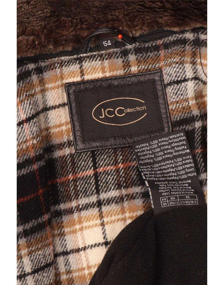 Jachetă din piele pentru bărbați JCC IT 54 2XL neagră